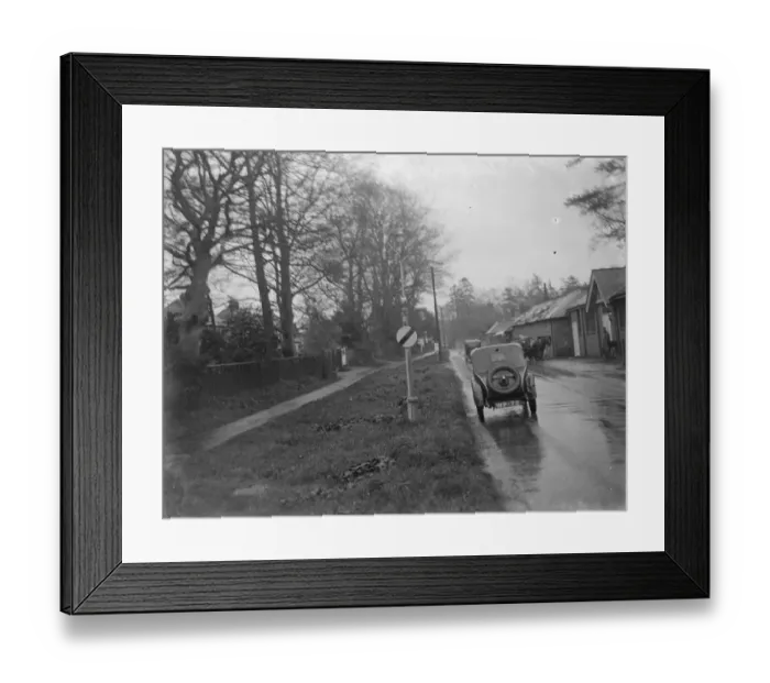 Framed Print : National speed limit sign in Longfield, Kent. 1939 Framed Print : National speed limit sign in Longfield, Kent. 1939