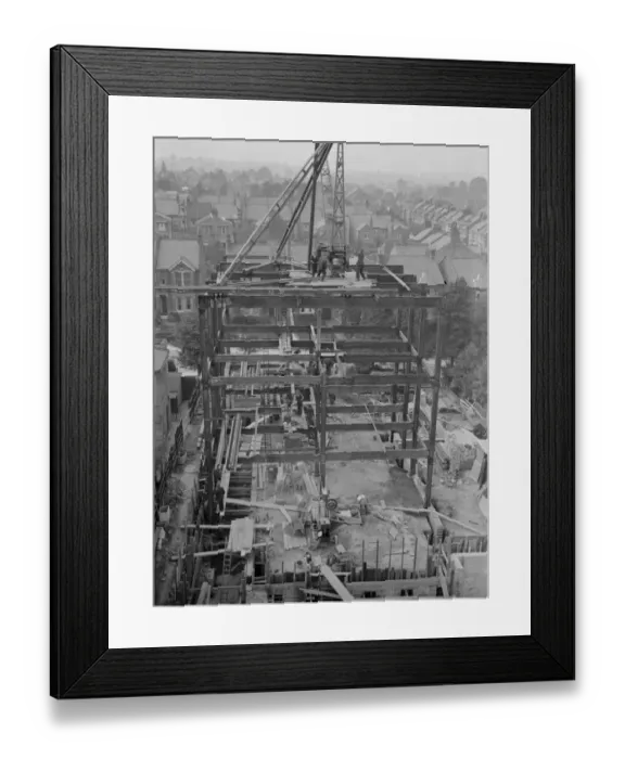 Framed Print : The construction of the new Telephone Exchange at Sidcup, Kent. 1937 Framed Print : The construction of the new Telephone Exchange at Sidcup, Kent. 1937
