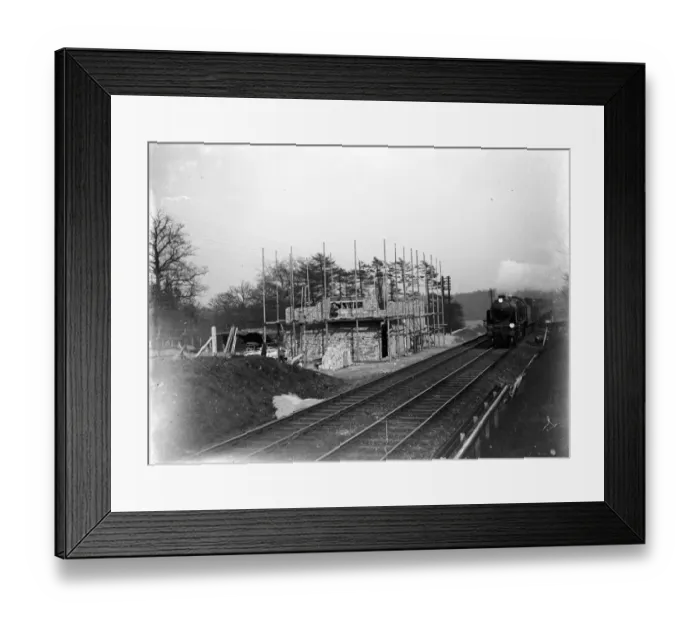 Framed Print : Southern rail electrification at St Mary Cray, Kent. 1933 Framed Print : Southern rail electrification at St Mary Cray, Kent. 1933