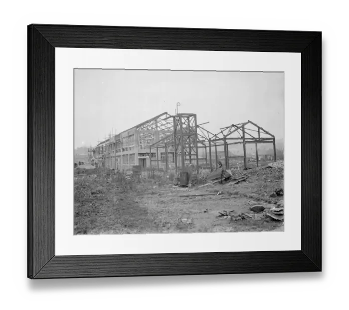 Framed Print : The construction of the new factory for British Sisalkraft Ltd at Strood, Kent Framed Print : The construction of the new factory for British Sisalkraft Ltd at Strood, Kent