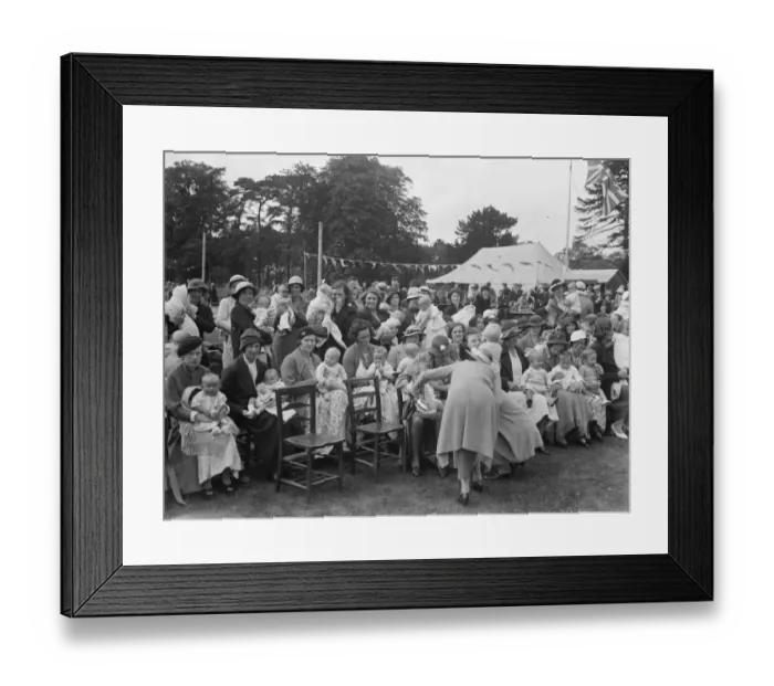 Framed Print : Jubilee homes fete at Sidcup place. Baby show. 1936 Framed Print : Jubilee homes fete at Sidcup place. Baby show. 1936