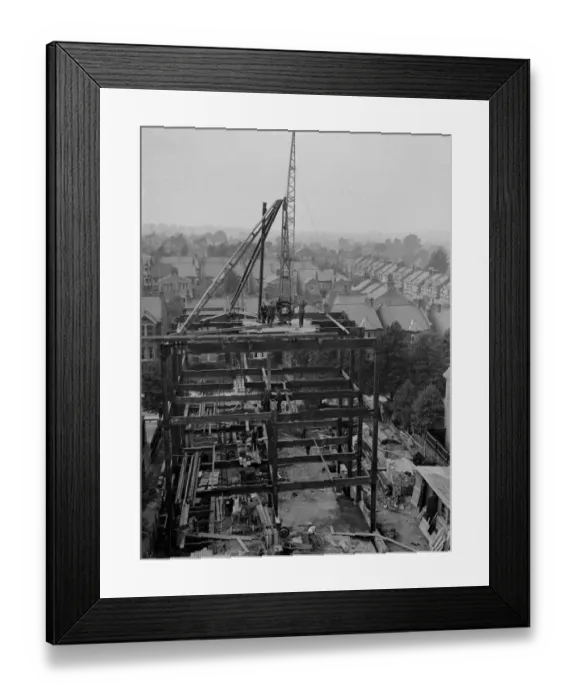 Framed Print : The construction of the new Telephone Exchange at Sidcup, Kent. 1937