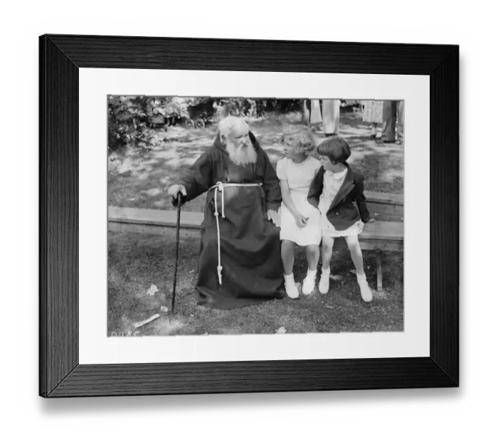 Framed Print : Brother Benedict and children, Erith. 1935 Framed Print : Brother Benedict and children, Erith. 1935
