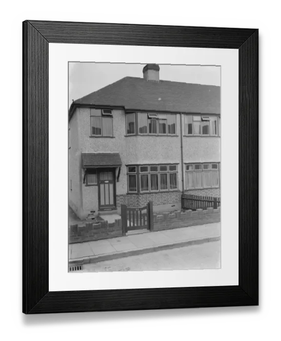 Framed Print : Semi detached houses on Savoy Road in Dartford, Kent. 1939 Framed Print : Semi detached houses on Savoy Road in Dartford, Kent. 1939
