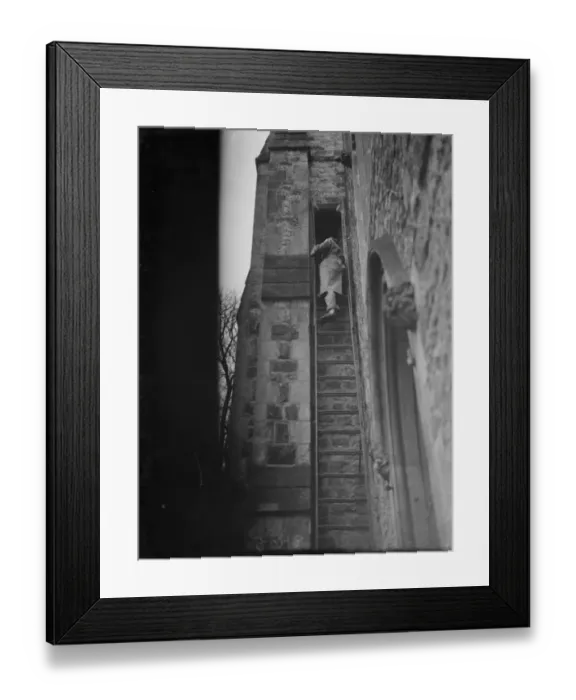 Framed Print : The North Cray church belfry steps. 1938