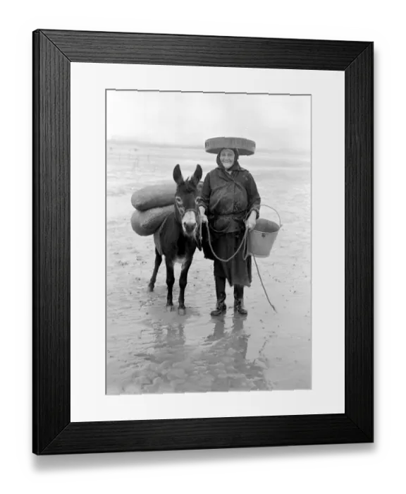 Framed Print : One of the cockle ladies of Penclawdd South Wales Mrs Lizzie Davies had worked