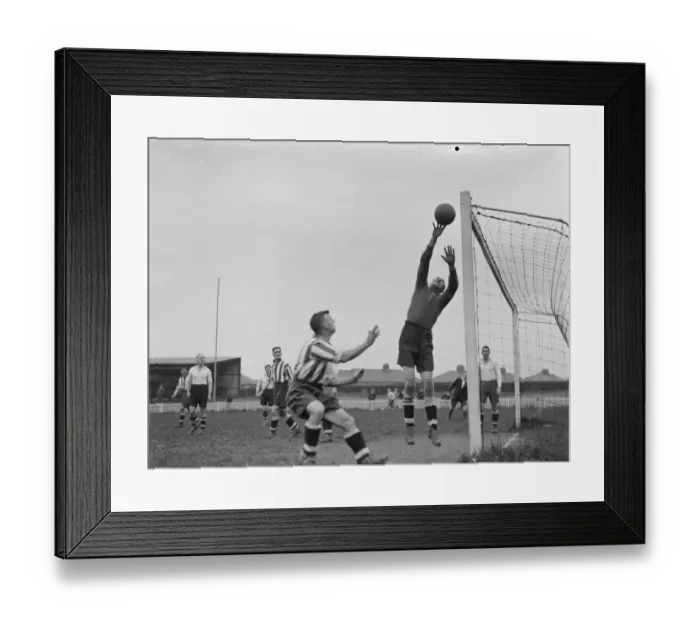 Framed Print : Dartford versus Sheppey, football. Goal mouth action. 1937 Framed Print : Dartford versus Sheppey, football. Goal mouth action. 1937