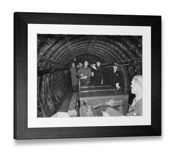 Framed Print : The construction of the Dartford Tunnel, where recently a pilot tunnel was completed Framed Print : The construction of the Dartford Tunnel, where recently a pilot tunnel was completed