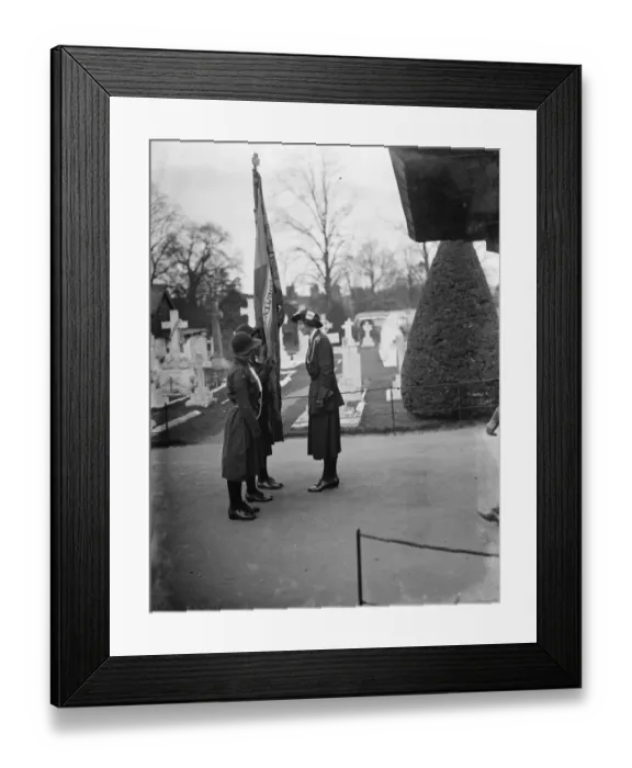 Framed Print : Girl Guides at church parade in Chislehurst, Kent. 1936