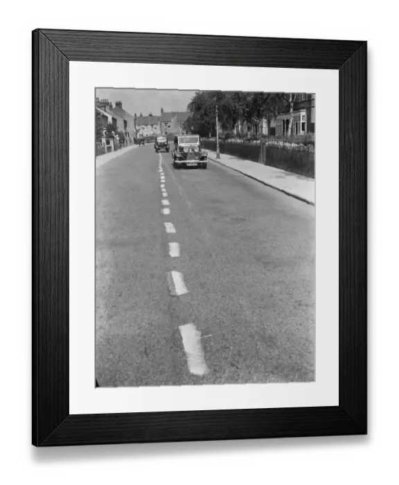 Framed Print : Traffic lines painted on the road for the Air Raid Precautions in Gravesend, Kent Framed Print : Traffic lines painted on the road for the Air Raid Precautions in Gravesend, Kent