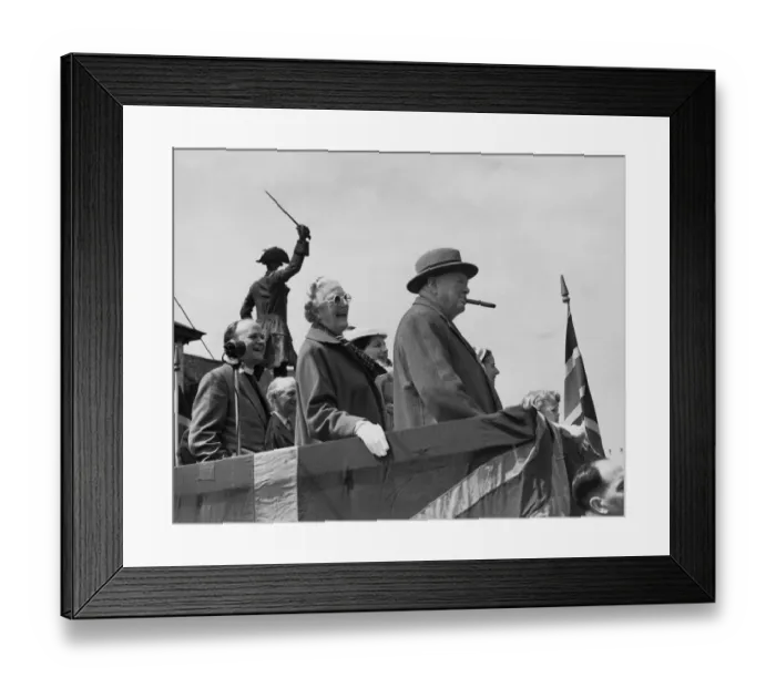 Framed Print : Prime Minister Sir Winston Churchill and his wife Clementine at the Westerham carnival Framed Print : Prime Minister Sir Winston Churchill and his wife Clementine at the Westerham carnival