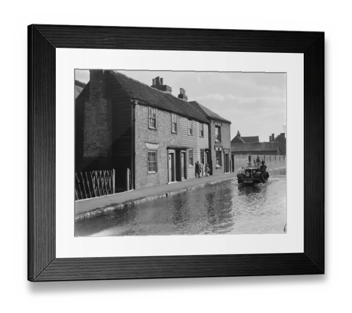 Framed Print : The flooded Watering Lane in Faversham, Kent. 1937 Framed Print : The flooded Watering Lane in Faversham, Kent. 1937