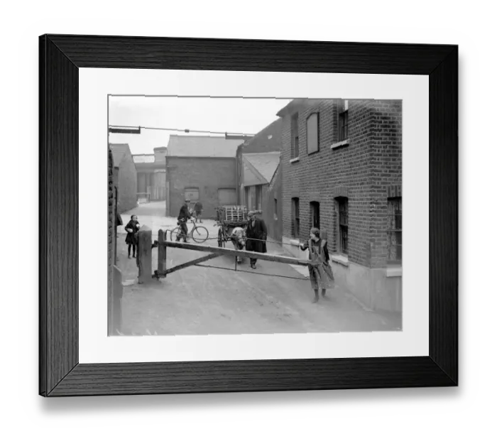 Framed Print : Toll Gate at Stratford, London. 1933 Framed Print : Toll Gate at Stratford, London. 1933
