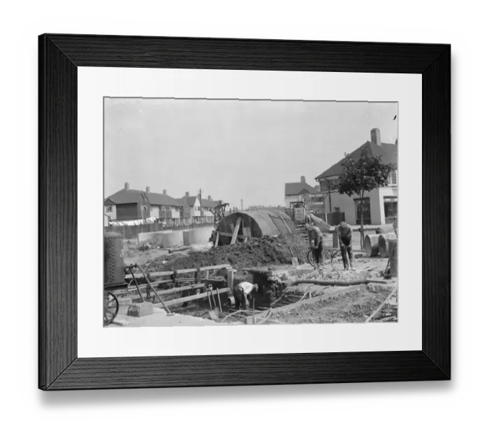 Framed Print : Yew Grove repairs in Sidcup, Kent. 1937 Framed Print : Yew Grove repairs in Sidcup, Kent. 1937
