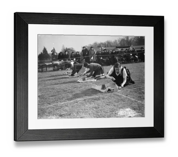 Framed Print : Swanley Horticultural College Sports, obstacle race. 1938 Framed Print : Swanley Horticultural College Sports, obstacle race. 1938