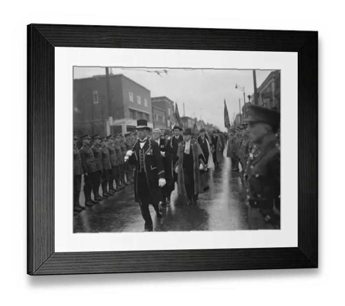 Framed Print : Civic service procession in Bexleyheath, Kent. At the front is C J Buckingham Framed Print : Civic service procession in Bexleyheath, Kent. At the front is C J Buckingham