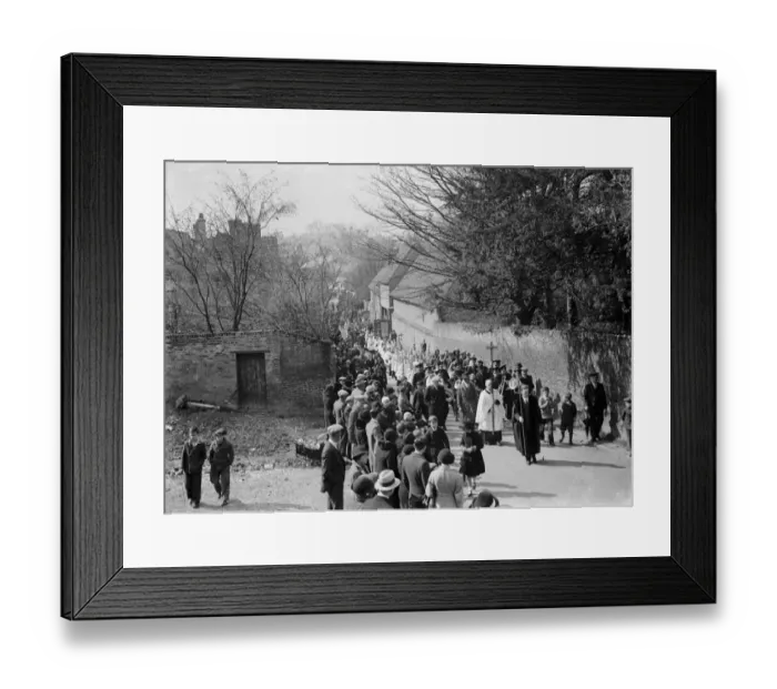 Framed Print : Church procession through Orpington, Kent. 1935 Framed Print : Church procession through Orpington, Kent. 1935