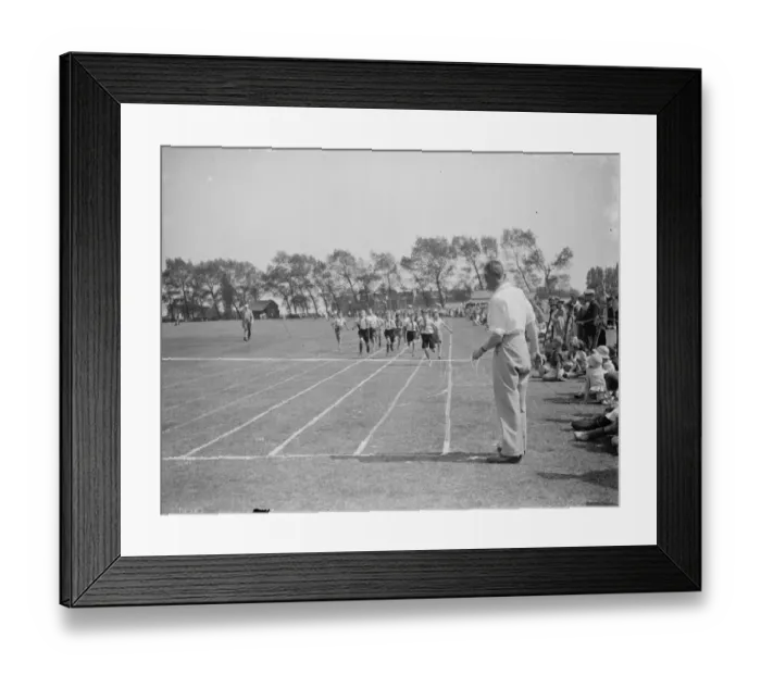 Framed Print : Sport at Swanley school. End of the race. 1938 Framed Print : Sport at Swanley school. End of the race. 1938
