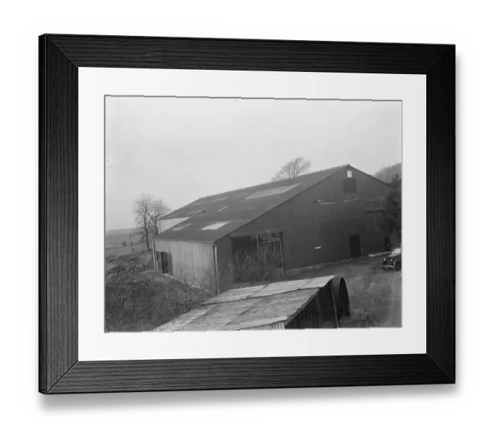 Framed Print : Cold storage plant. Seal farm exterior shot. 1937 Framed Print : Cold storage plant. Seal farm exterior shot. 1937