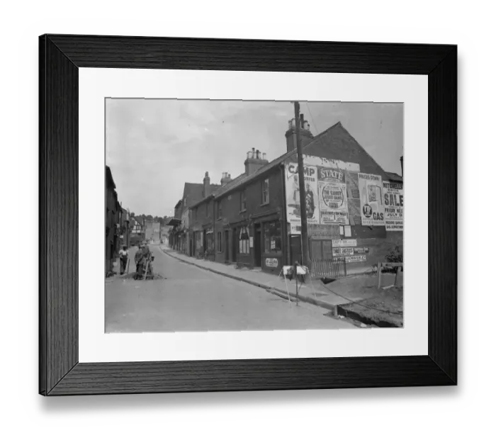 Framed Print : A view of the buildings on Cray Ford high street that are soon to be demolished Framed Print : A view of the buildings on Cray Ford high street that are soon to be demolished