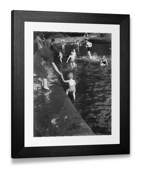 Framed Print : Children enjoying the paddling pool in Dartford, Kent. 1939 Framed Print : Children enjoying the paddling pool in Dartford, Kent. 1939