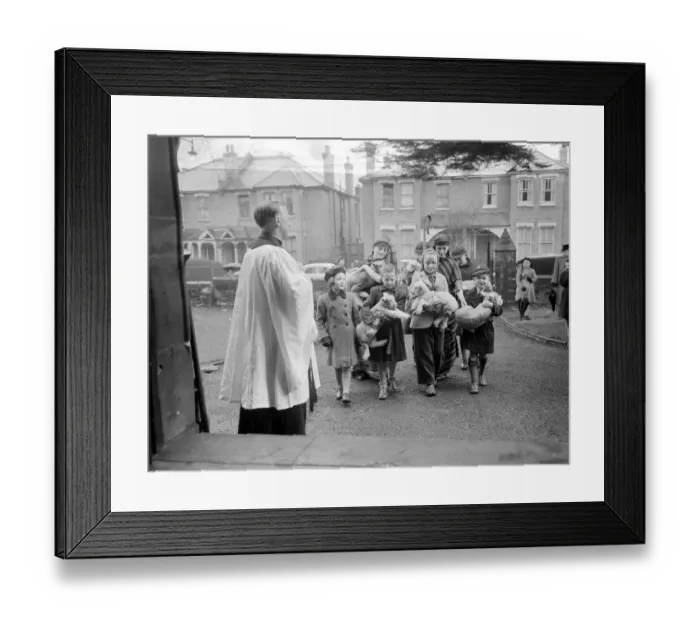 Framed Print : Bromley, Kent The Rev John Rahe Hughes, Vicar of St Marys Church, Bromley, stands Framed Print : Bromley, Kent The Rev John Rahe Hughes, Vicar of St Marys Church, Bromley, stands