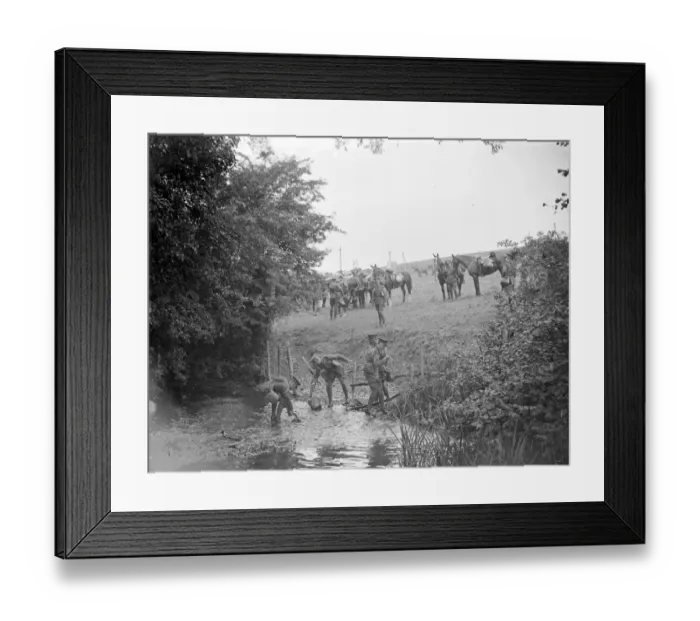 Framed Print : Royal Army Route March. Watering the horses. 1934 Framed Print : Royal Army Route March. Watering the horses. 1934