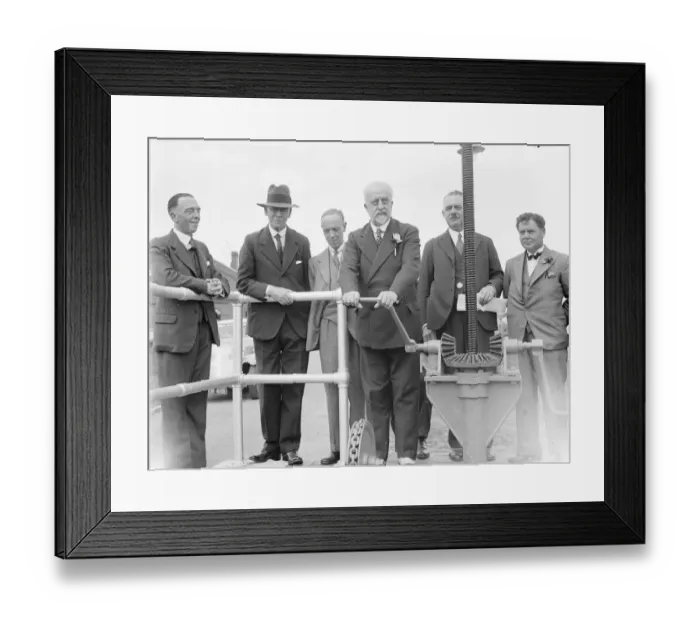 Framed Print : At the Dartford SewageTreatment Works, Mr J W James, JP. 1935 Framed Print : At the Dartford SewageTreatment Works, Mr J W James, JP. 1935