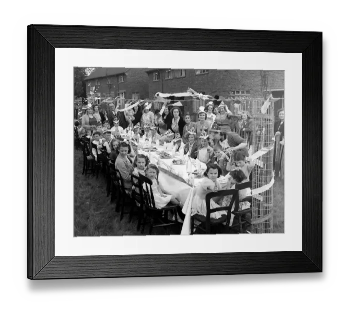 Framed Print : Coronation street party in Sidcup, Kent June 1953 Framed Print : Coronation street party in Sidcup, Kent June 1953