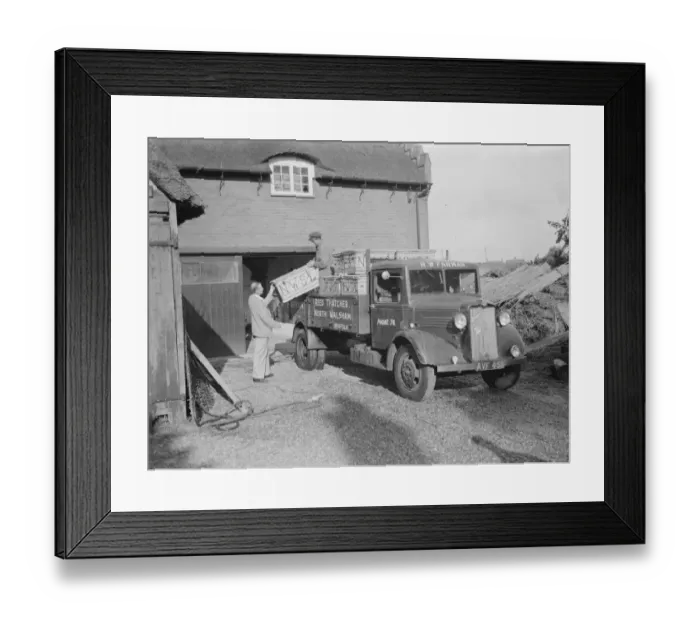 Framed Print : Bedford van, R W Farman. 19 August 1937 Reed Thatching in Norfolk. Mr R Framed Print : Bedford van, R W Farman. 19 August 1937 Reed Thatching in Norfolk. Mr R