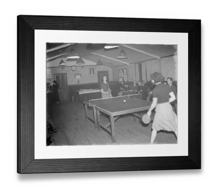 Framed Print : Women playing in a table tennis tournament at a venue on Burnt Oak Lane in Sidcup, Kent Framed Print : Women playing in a table tennis tournament at a venue on Burnt Oak Lane in Sidcup, Kent