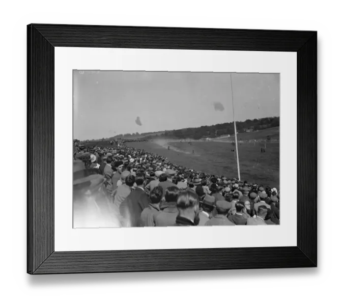 Framed Print : Crowds watching the motor cycle racing, Kent. 1935 Framed Print : Crowds watching the motor cycle racing, Kent. 1935