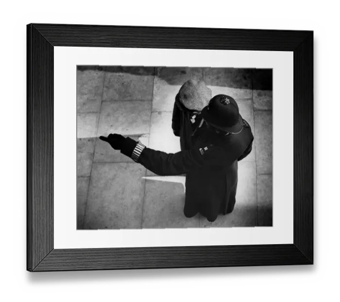 Framed Print : The arm of the law - a novel view of a British policeman. 1934 A TopFoto