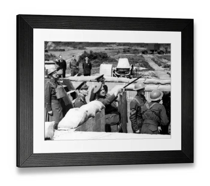 Framed Print : King George VI visited many searchlight units, listening posts and gun emplacements Framed Print : King George VI visited many searchlight units, listening posts and gun emplacements