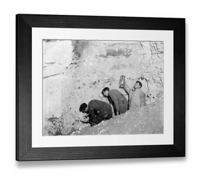 Framed Print : Men in a Denehole ( ancient chalk mine ), Darenth Wood, Dartford, Kent Framed Print : Men in a Denehole ( ancient chalk mine ), Darenth Wood, Dartford, Kent
