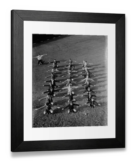 Framed Print : Young boys drill at the Odeon, Sidcup, Kent. 1937 Framed Print : Young boys drill at the Odeon, Sidcup, Kent. 1937