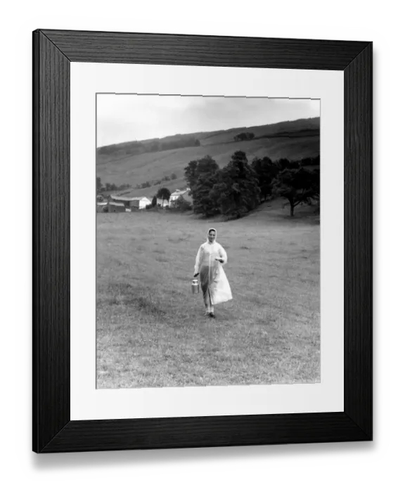 Framed Print : Holidaying on a farm in the Lake District and having to collect the morning milk Framed Print : Holidaying on a farm in the Lake District and having to collect the morning milk