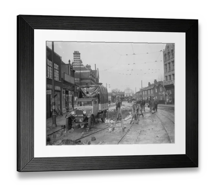 Framed Print : A mains water burst in Lee. 1936
