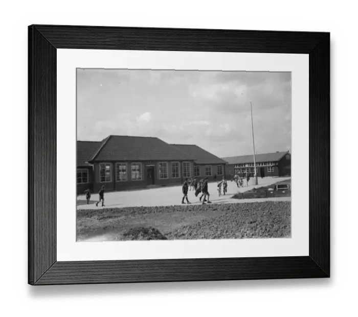 Framed Print : The opening of Blackfen Central School, Kent. External view of the school