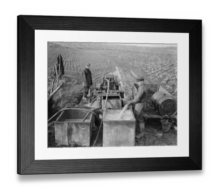 Framed Print : A spraying machine on a field in Swanley, Kent. 1939 Framed Print : A spraying machine on a field in Swanley, Kent. 1939