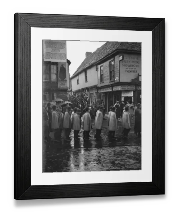 Framed Print : The Dartford girl guides during their parade in Dartford, Kent. 1937 Framed Print : The Dartford girl guides during their parade in Dartford, Kent. 1937