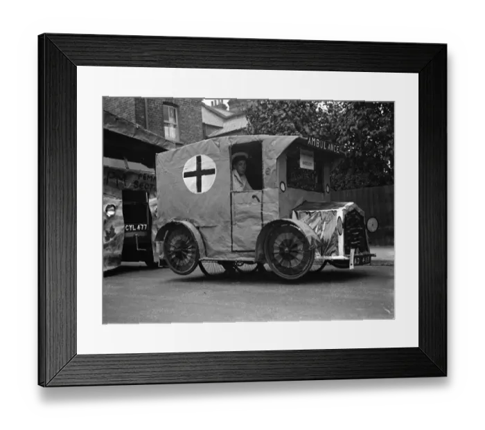 Framed Print : Gravesend Carnival. A decorated vehicle ( Ambulance ) 1937 Framed Print : Gravesend Carnival. A decorated vehicle ( Ambulance ) 1937