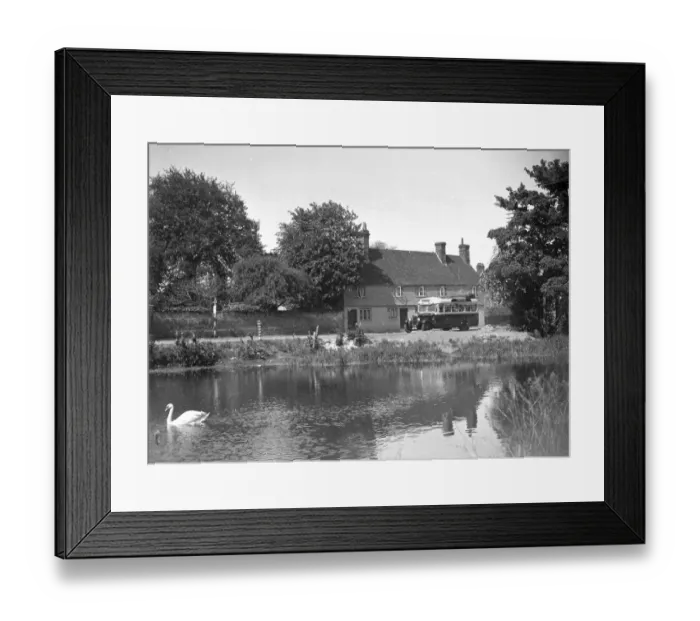 Framed Print : Bus Scene at Westerham, Kent. 1934 Framed Print : Bus Scene at Westerham, Kent. 1934
