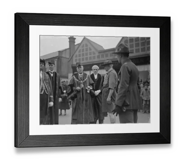 Framed Print : The Mayor presents a medal at the St Georges day scout parade W A Ward ( Mayor Framed Print : The Mayor presents a medal at the St Georges day scout parade W A Ward ( Mayor