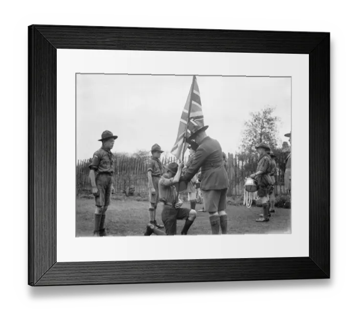 Framed Print : Scout presentation of the colours, Kent. 1935 Framed Print : Scout presentation of the colours, Kent. 1935