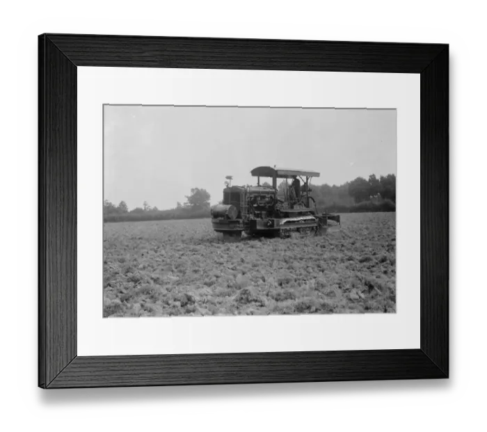 Framed Print : A Gyrotiller at work in a field in Staplehurst, Kent. 1937 Framed Print : A Gyrotiller at work in a field in Staplehurst, Kent. 1937