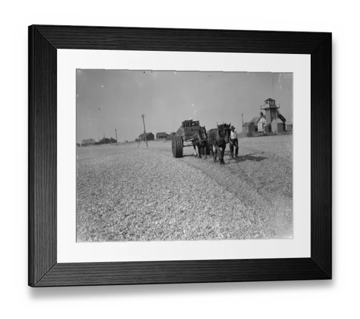 Framed Print : Dungeness beach transport over the shingle. 1938 Framed Print : Dungeness beach transport over the shingle. 1938