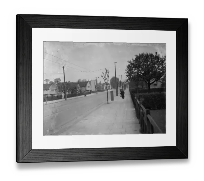 Framed Print : Well Hall Road in Eltham, Kent. 1938 Framed Print : Well Hall Road in Eltham, Kent. 1938