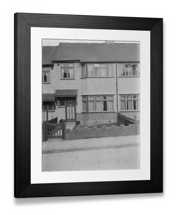Framed Print : Semi detached houses on Savoy Road in Dartford, Kent. 1939