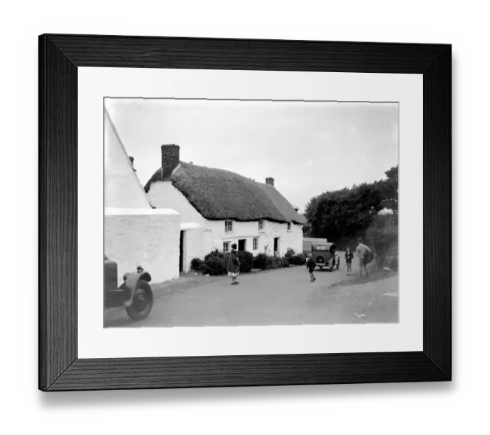 Framed Print : Thatched cottage in a country village. 1933 Framed Print : Thatched cottage in a country village. 1933